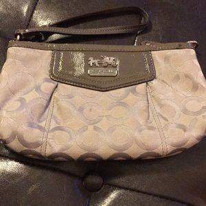 Coach wristlet gray logo